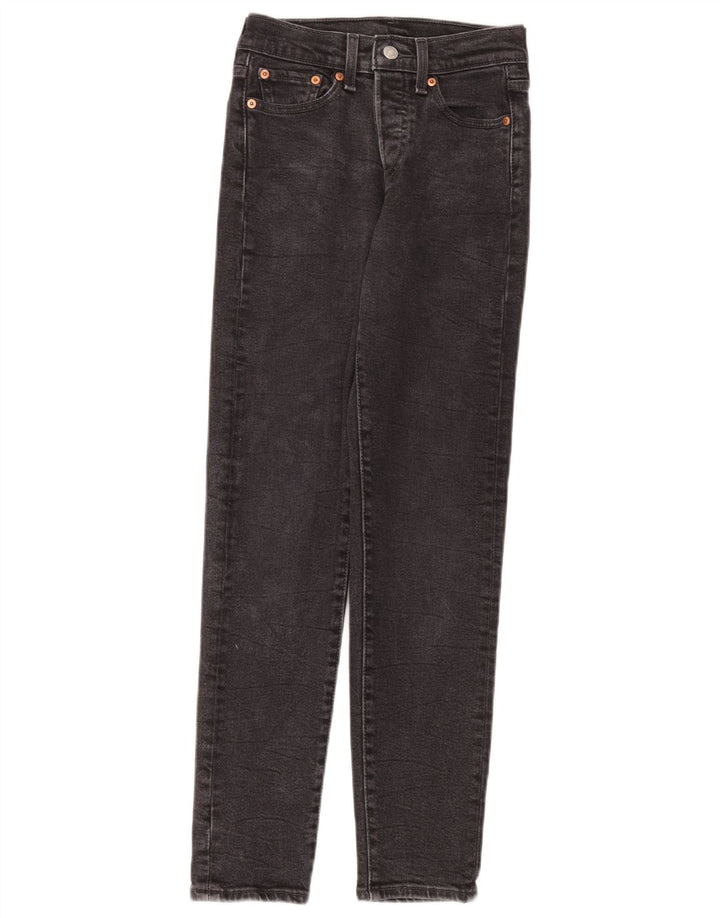 Женские узкие джинсы Levi's W24 L28 Серые хлопковые