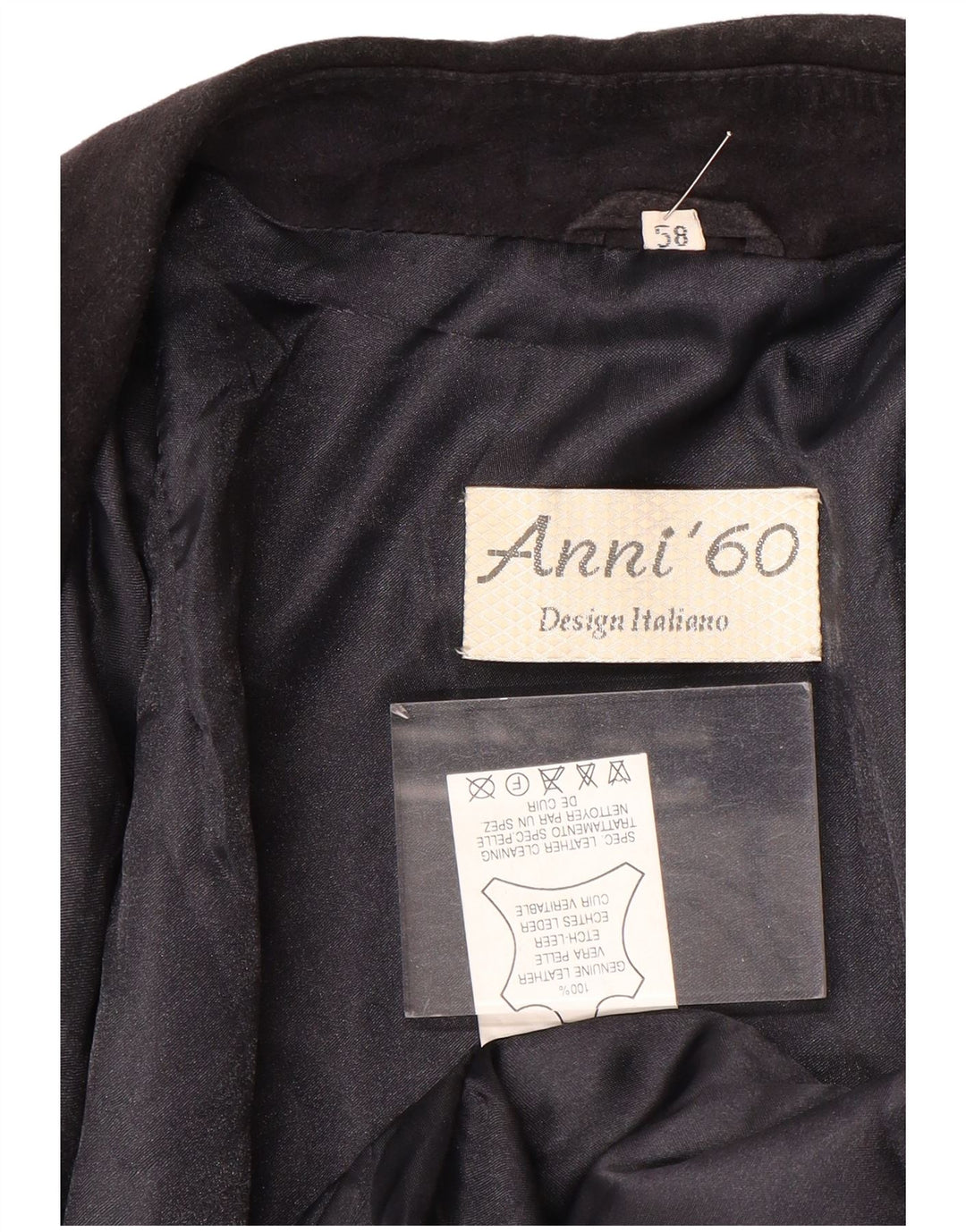 Винтажная мужская замшевая куртка-бомбер IT 58 4XL Темно-синяя кожаная