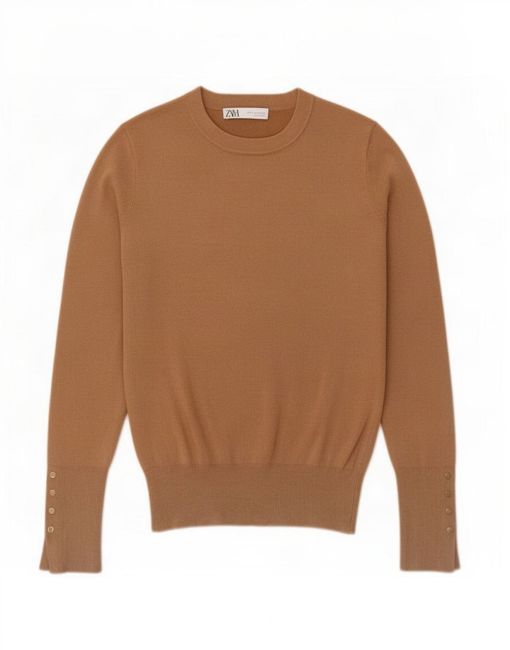 Женский джемпер стандартного кроя Zara UK 8, маленький коричневый цвет