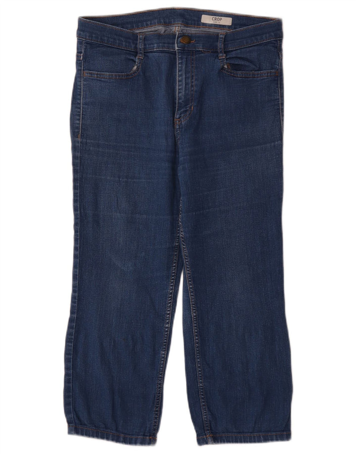 Женские укороченные джинсы Marks & Spencer UK 12, средние W32 L21, синие, хлопок