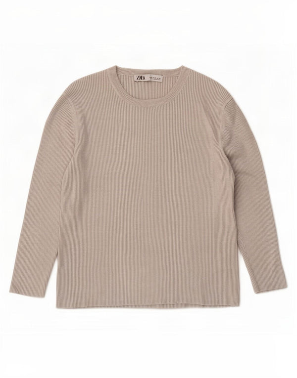 Женский топ Zara с длинным рукавом UK 18 XL, серый вискоза