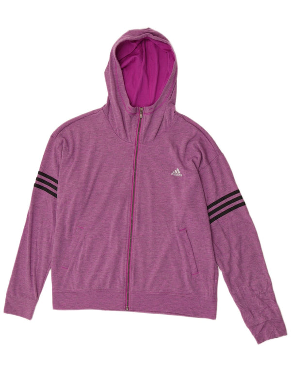 Женский свитер с капюшоном на молнии Adidas Oversized UK 16/18, большой фиолетовый полиэстер