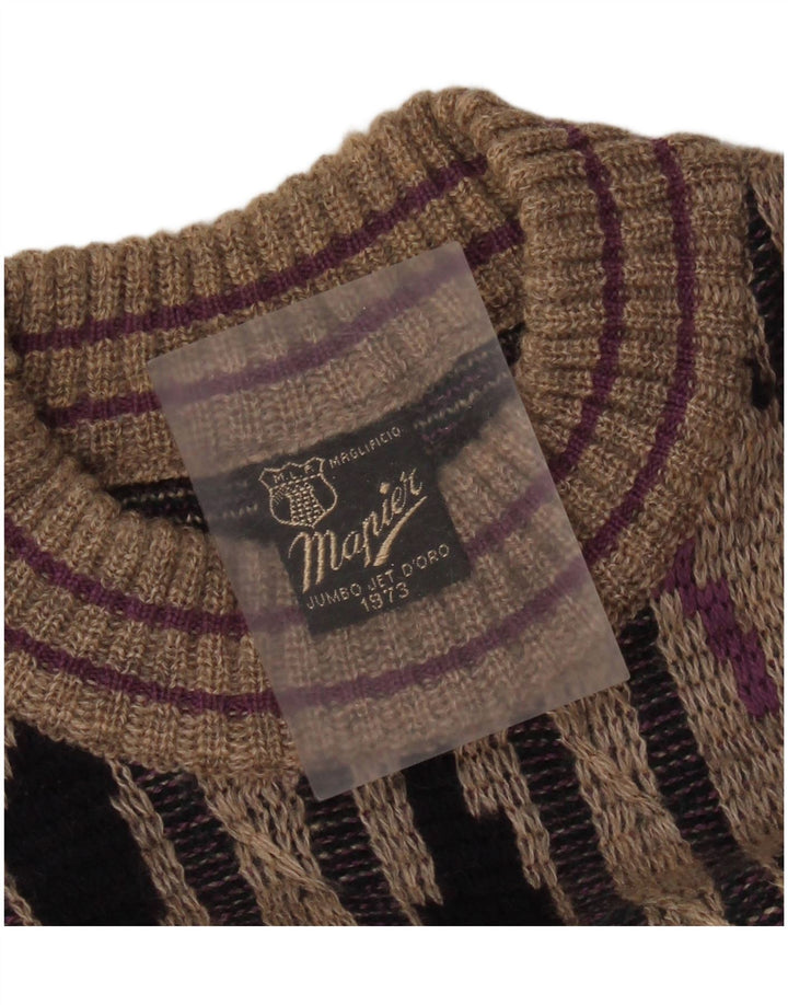 Мужской джемпер MAPIER с круглым вырезом, большой серый в полоску