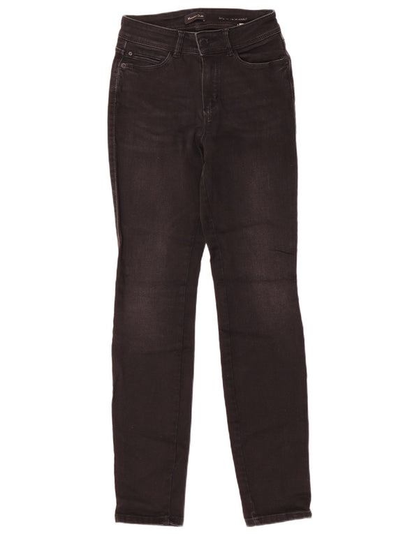 Женские джинсы скинни Massimo Dutti со средней посадкой EU 34 2XS W24 L29, черный хлопок