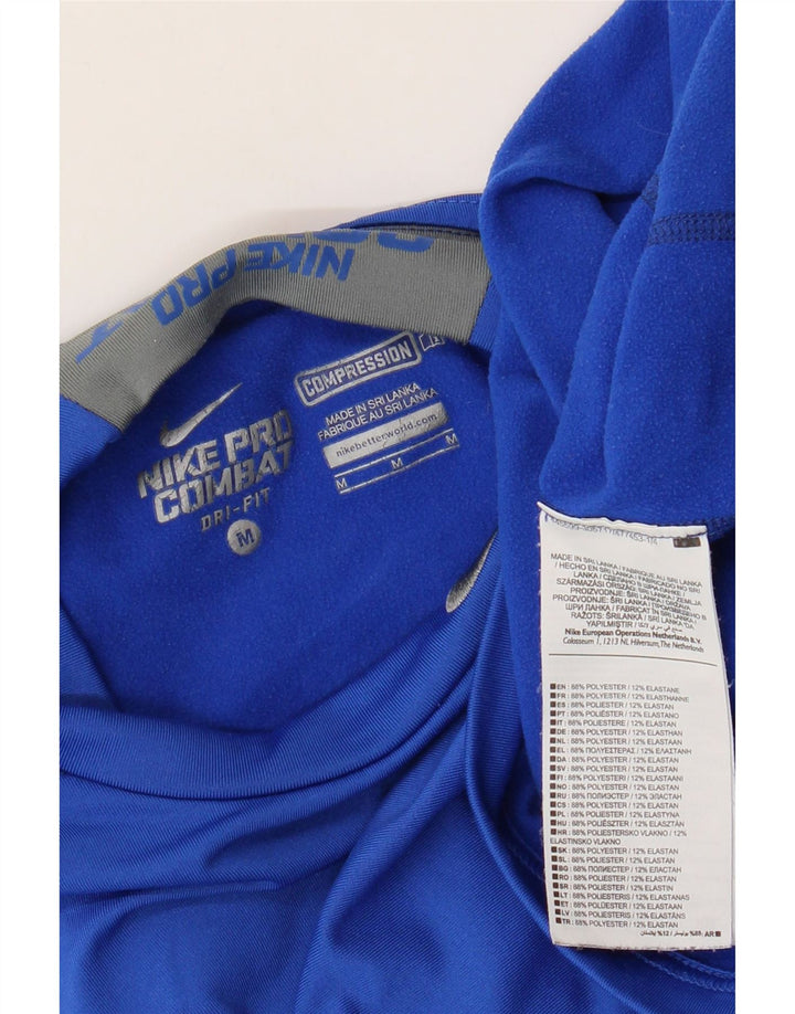 Мужской топ Nike Dri Fit с длинным рукавом, средний синий полиэстер