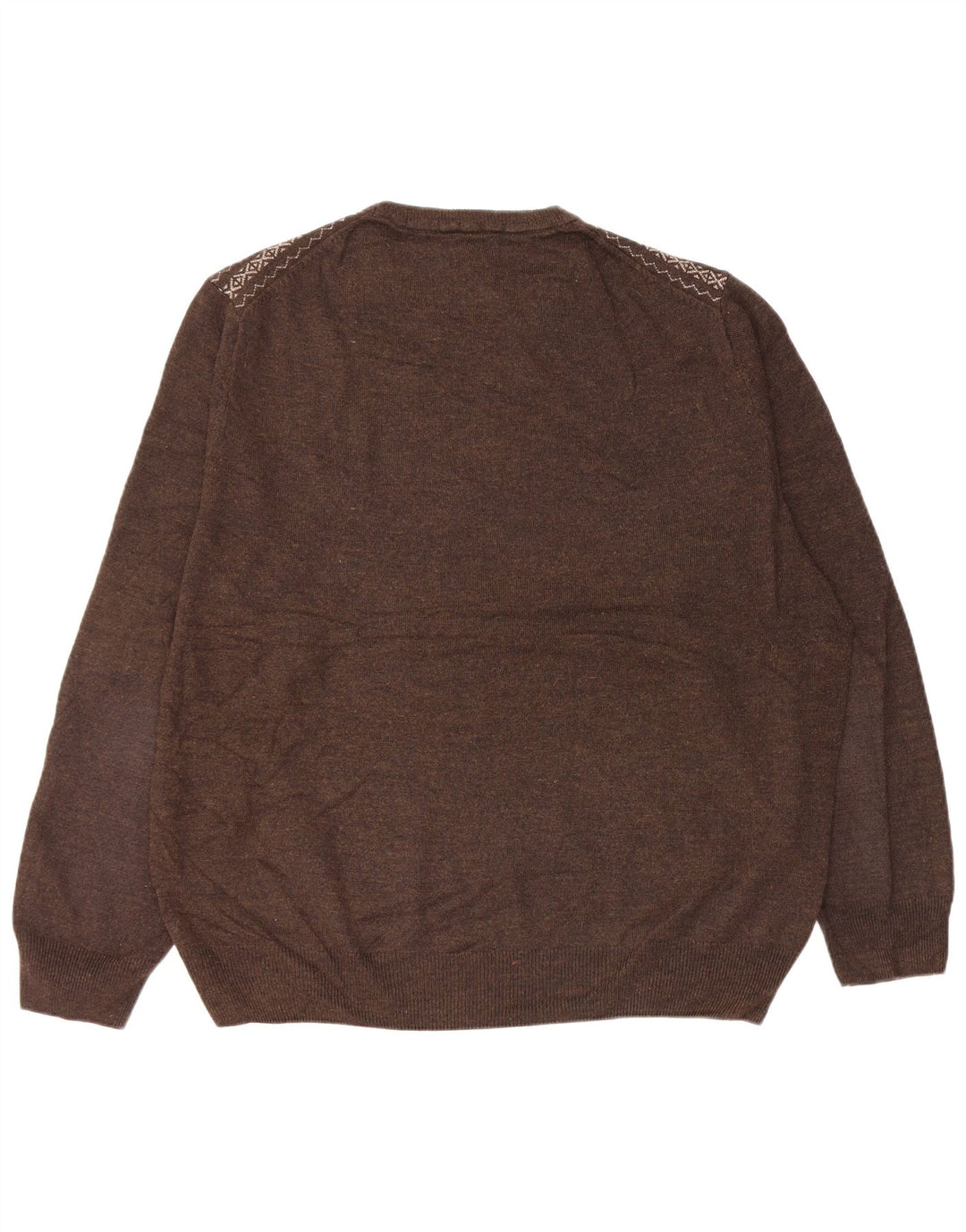 Мужской джемпер с круглым вырезом Dockers XL, коричневый, акрил с жаккардовым узором