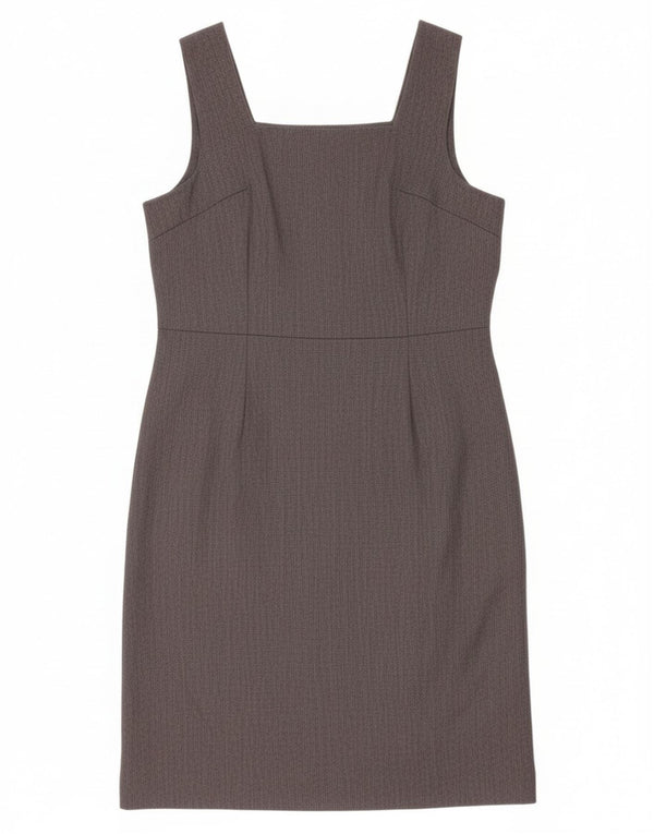 Винтажное женское платье-футляр без рукавов UK 12, средний серый цвет