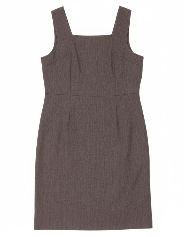 Винтажное женское платье-футляр без рукавов UK 12, средний серый цвет