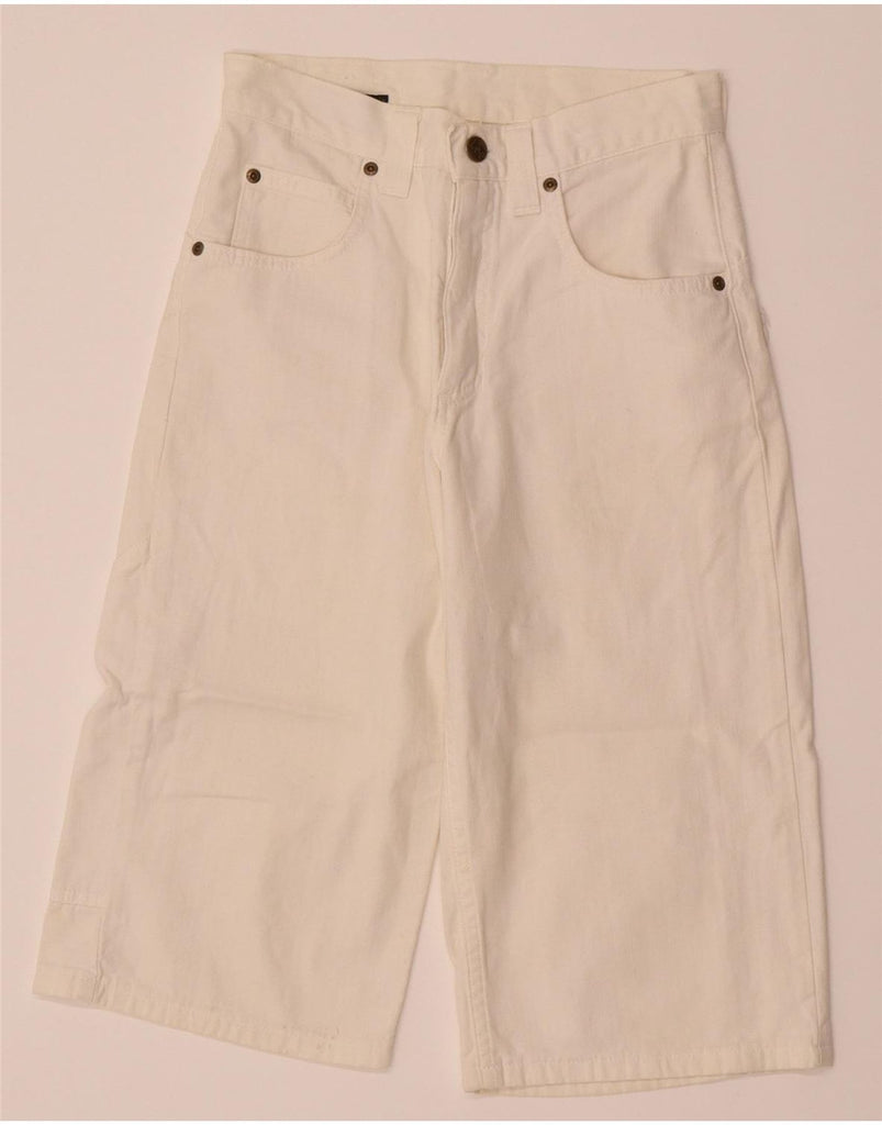 LEE Girls Capri Wide Leg Jeans 12-13 Years W28 L15 Off White Cotton Vintage Lee and Second-Hand Lee from Messina Hembry 