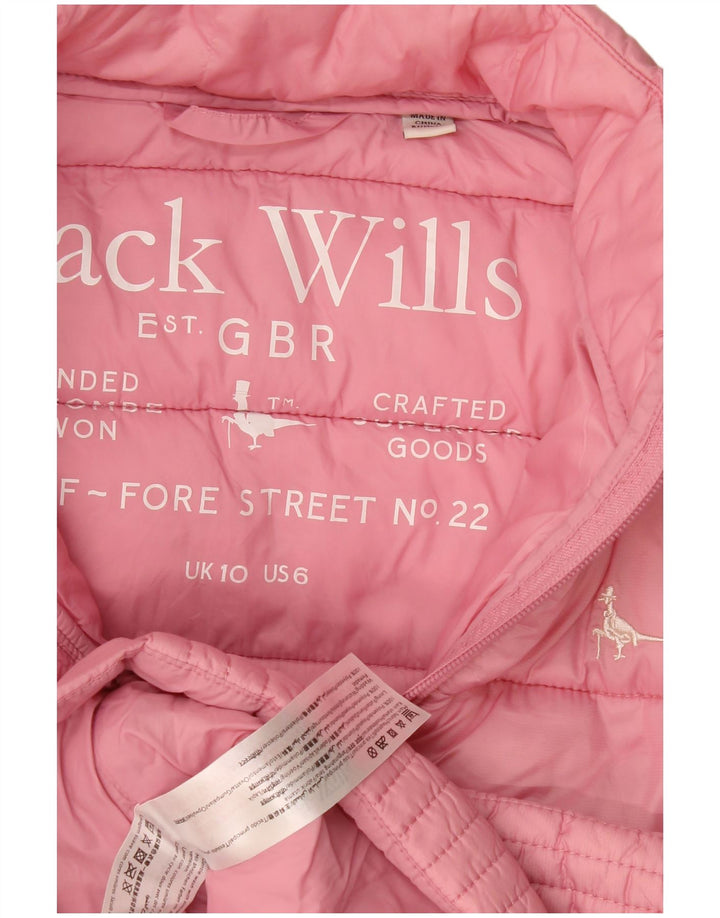 Женская стеганая куртка Jack Wills UK 10 маленькая розовая из полиамида