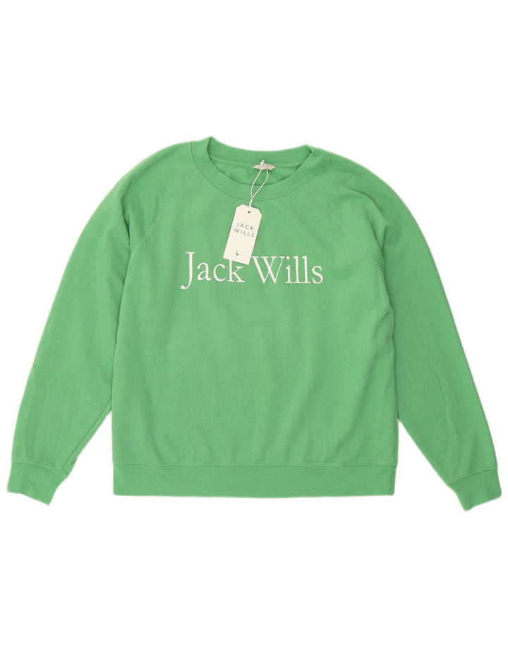 Женский джемпер оверсайз с рисунком Jack Wills UK 10, маленький зеленый