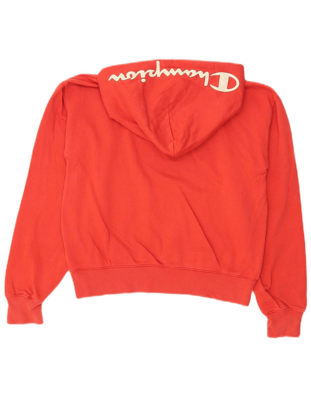 Женский укороченный джемпер с капюшоном CHAMPION UK 14, хлопок среднего красного цвета