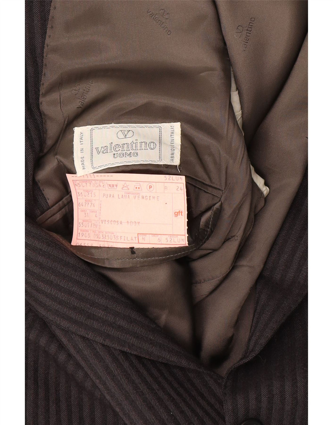 Мужской удлиненный пиджак на двух пуговицах Valentino IT 52 XL, серый в тонкую полоску