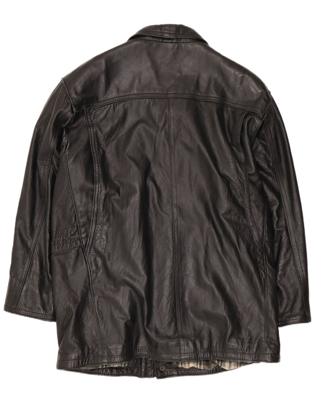 Мужская кожаная куртка FLORENCE UK 40, большая черная кожаная