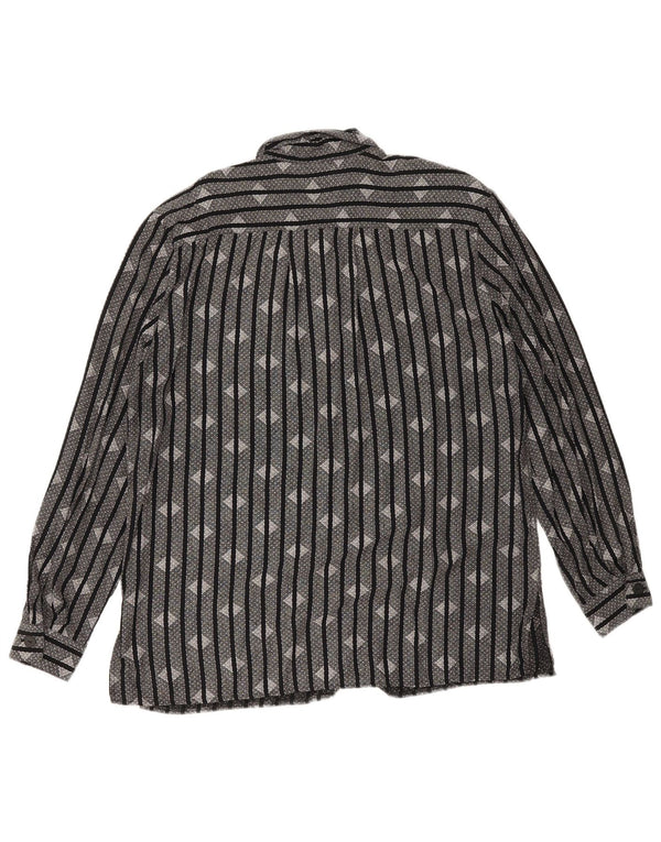 Vintage Womens Shirt UK 16 Large  Black Striped