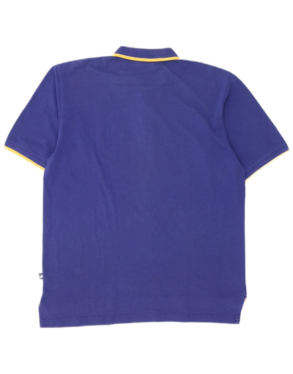 Мужская рубашка-поло Adidas UK 42/44, большая, темно-синяя, хлопок