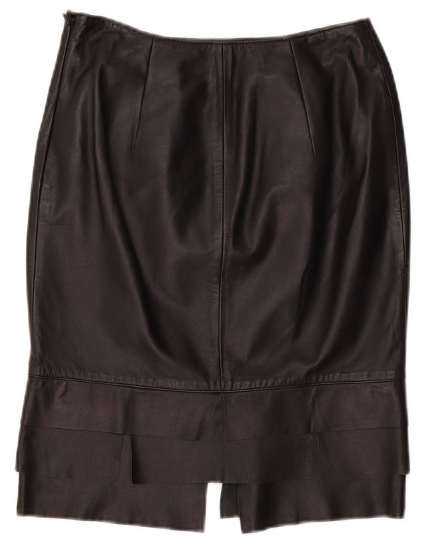 ROBERTA SCARPA Женская юбка с высокой талией US 6 Medium W26 Черная кожа