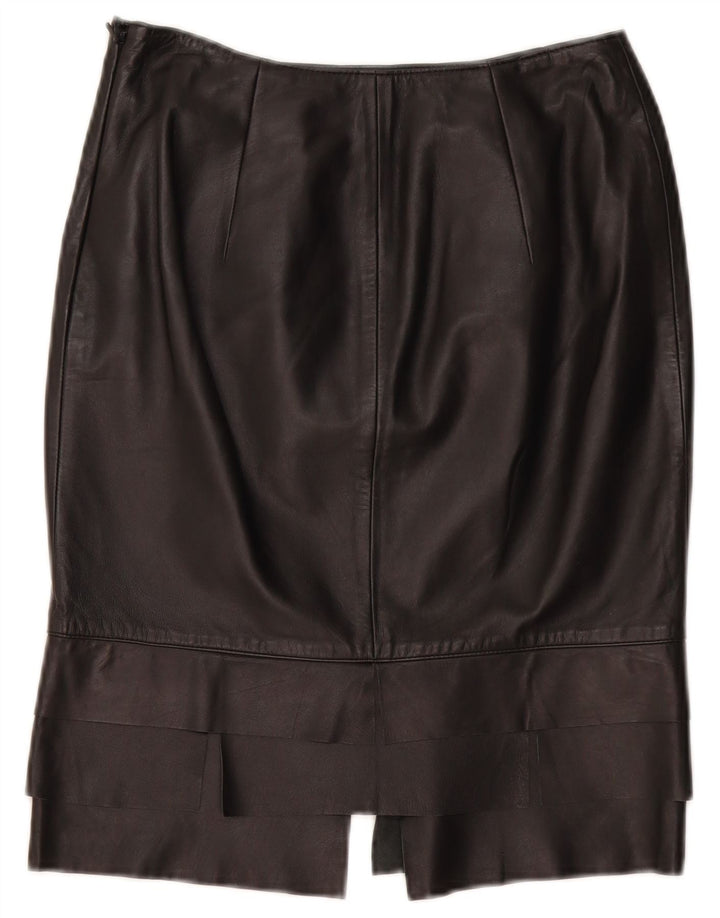 ROBERTA SCARPA Женская юбка с высокой талией US 6 Medium W26 Черная кожа