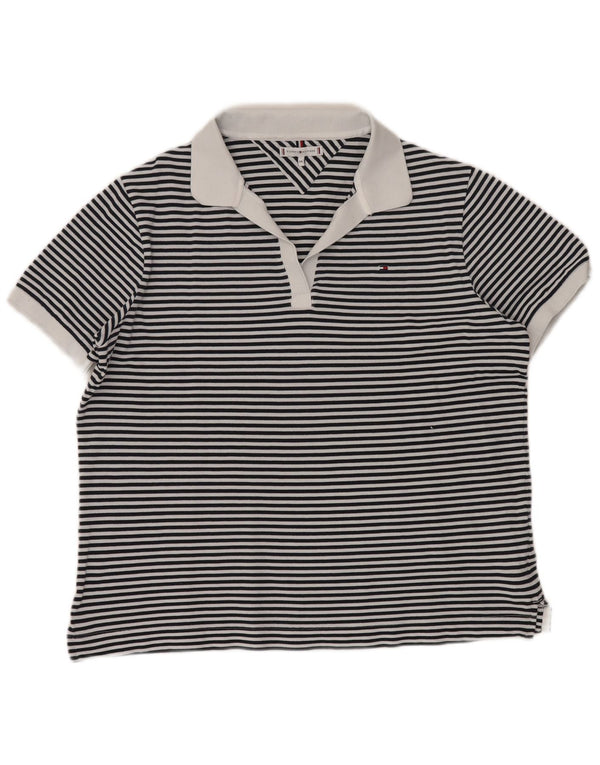 Женская рубашка-поло TOMMY HILFIGER UK 20 2XL темно-синяя в полоску морского цвета