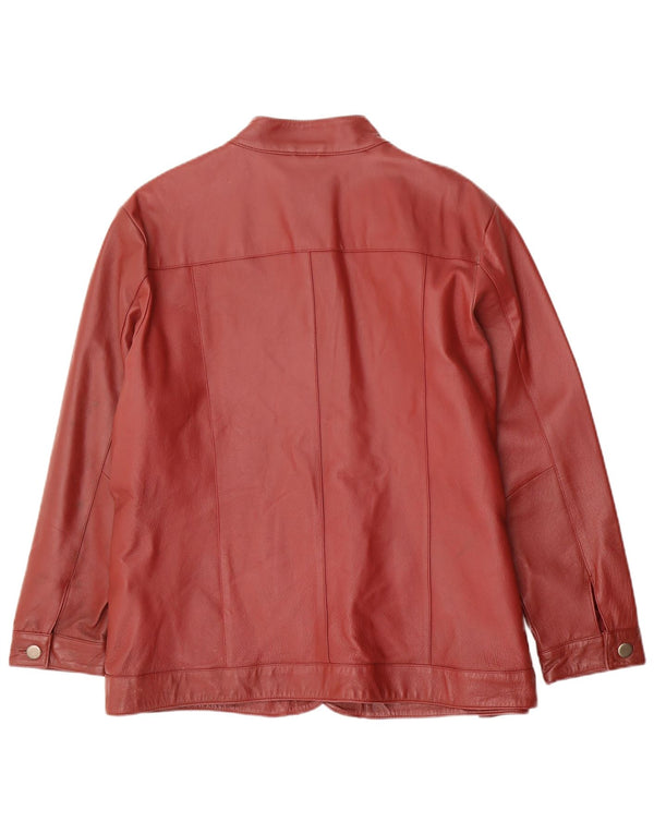 CLASSICS Womens Leather Jacket UK 26 4XL Burgundy Leather