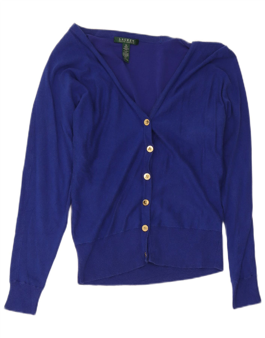 Женский кардиган-свитер Ralph Lauren UK 12, средний синий шелк
