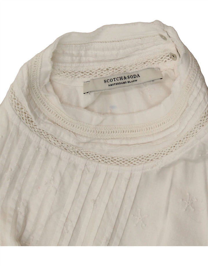 SCOTCH & SODA Womens 3/4 Sleeve Blouse Top UK 16 Large White Vintage Scotch & Soda and Second-Hand Scotch & Soda from Messina Hembry 