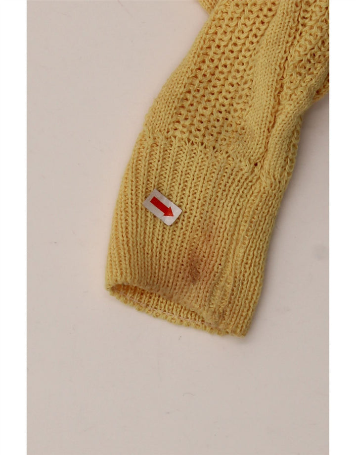 ВИНТАЖНЫЙ женский свитер с вырезом «лодочка», Великобритания, 12, средний желтый акрил