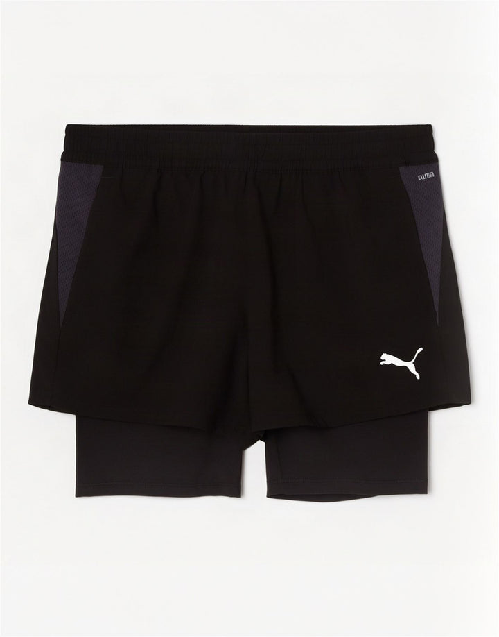 Мужские спортивные шорты Puma, маленькие черные, полиэстер с цветными блоками
