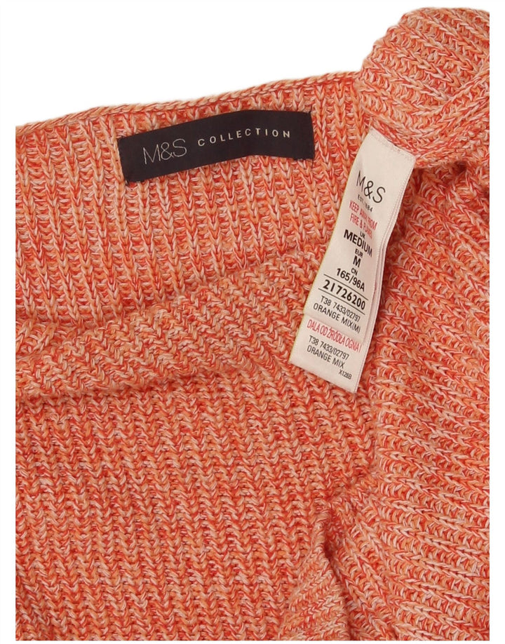 Женский джемпер с вырезом «лодочка» Marks & Spencer UK 14, средний оранжевый в крапинку