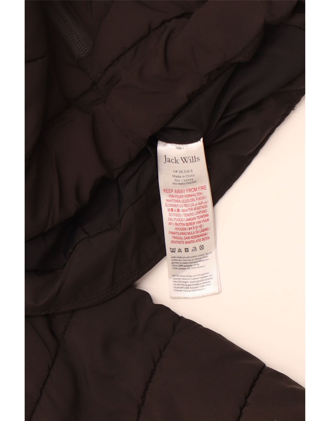 Женская стеганая куртка JACK WILLS UK 10, маленькая, черный, полиэстер