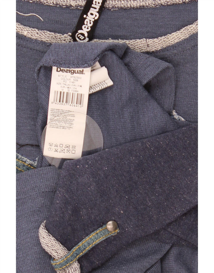Женский топ с рисунком Desigual и рукавом 3/4, Великобритания 14, средний темно-синий в стиле пэчворк