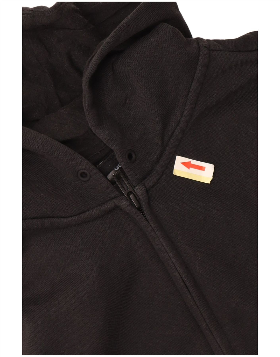 Женский свитер с капюшоном на молнии Adidas UK 14, большой черный хлопок