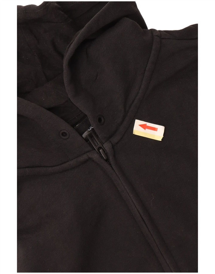 Женский свитер с капюшоном на молнии Adidas UK 14, большой черный хлопок