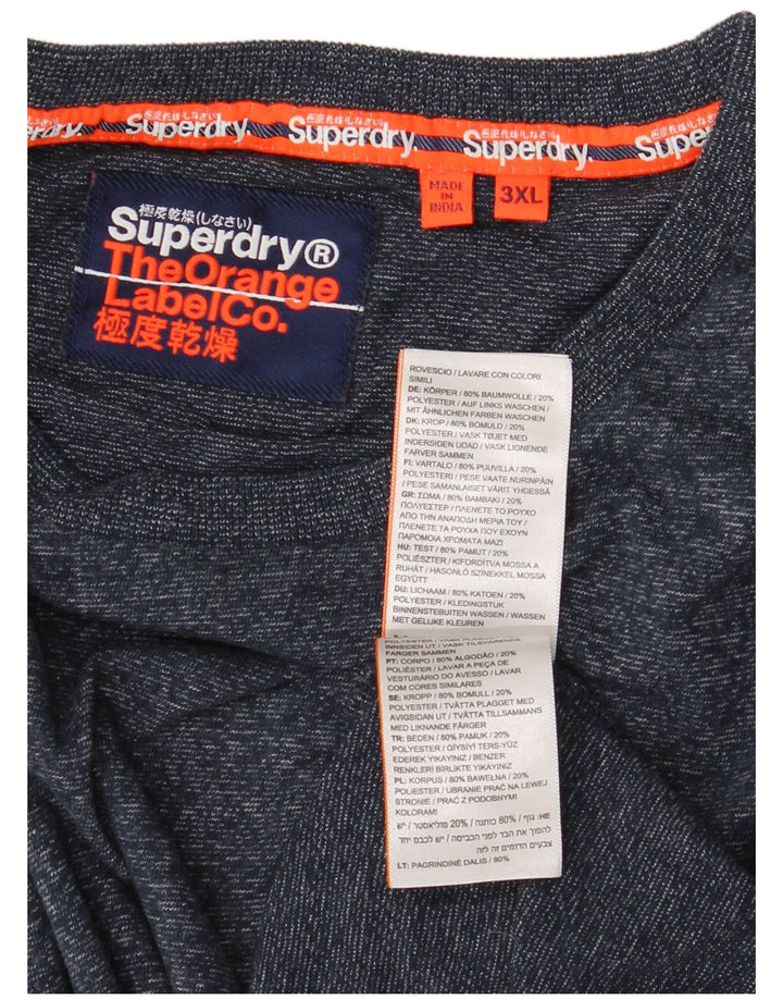 Мужская футболка Superdry Top 3XL Темно-синяя в крапинку из хлопка