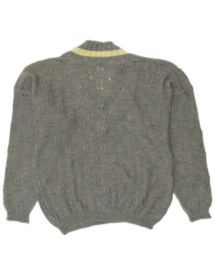 ВИНТАЖНЫЙ женский джемпер с v-образным вырезом, Великобритания, 18 XL, серый