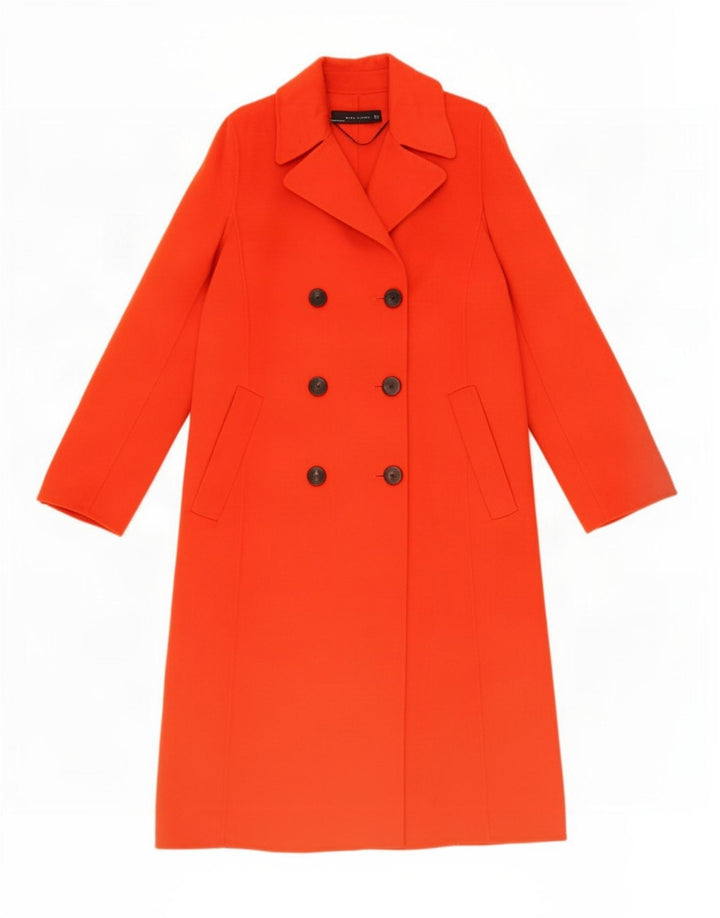 Женское двубортное пальто Zara UK 10, маленькое красное шерстяное пальто