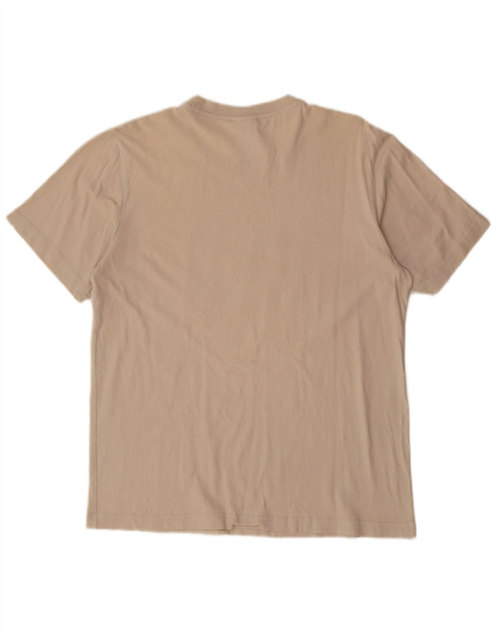 ADIDAS Mens Graphic T-Shirt Top Medium Beige Cotton