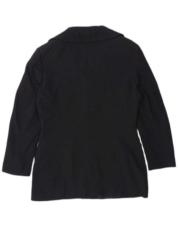 Винтажный женский пиджак на 4 пуговицах IT 48 XL, темно-синий, шерстяной