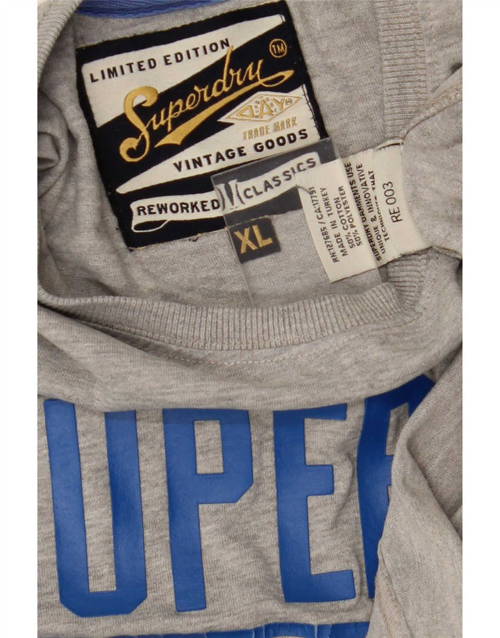 Мужская футболка с рисунком Superdry XL, серая, хлопок