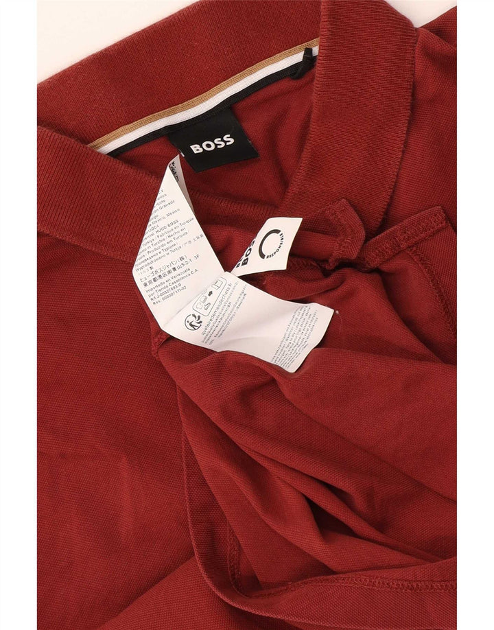 Мужская рубашка-поло HUGO BOSS, маленькая коричневая, хлопок