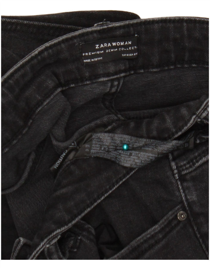 Женские расклешенные джинсы Zara с высокой посадкой EU 40 Medium W30 L34, черный хлопок
