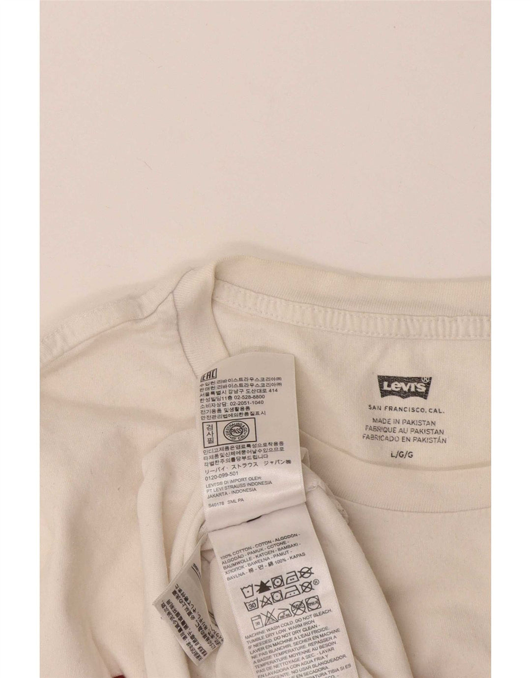 Мужская футболка с рисунком Levi's, большой белый хлопок