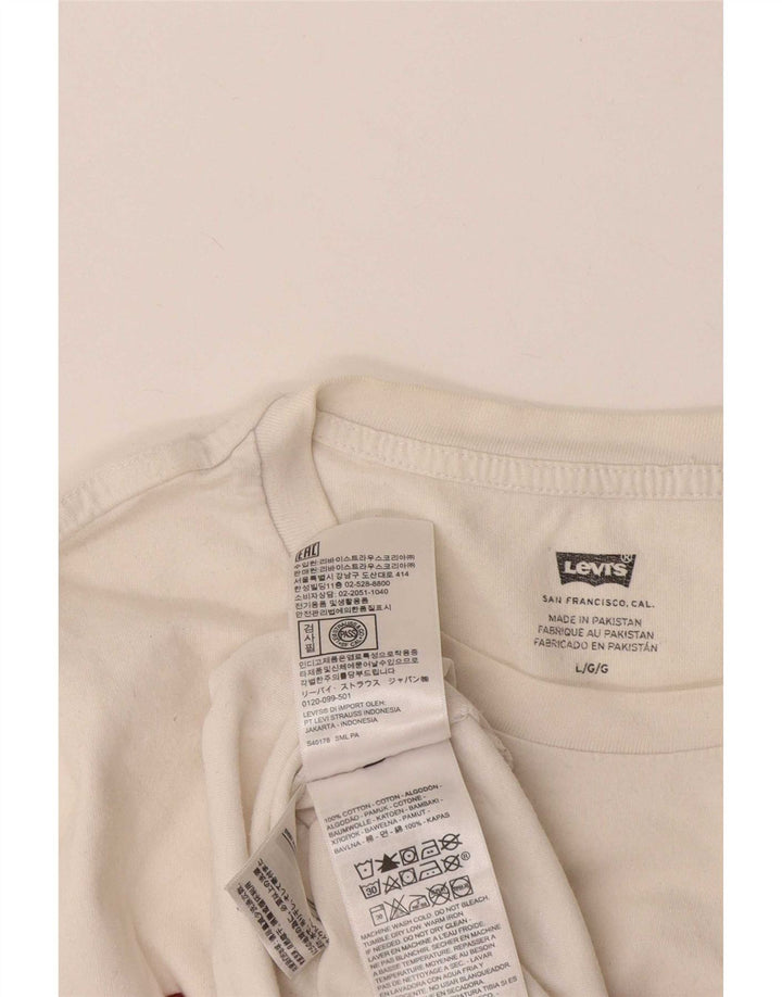 Мужская футболка с рисунком Levi's, большой белый хлопок