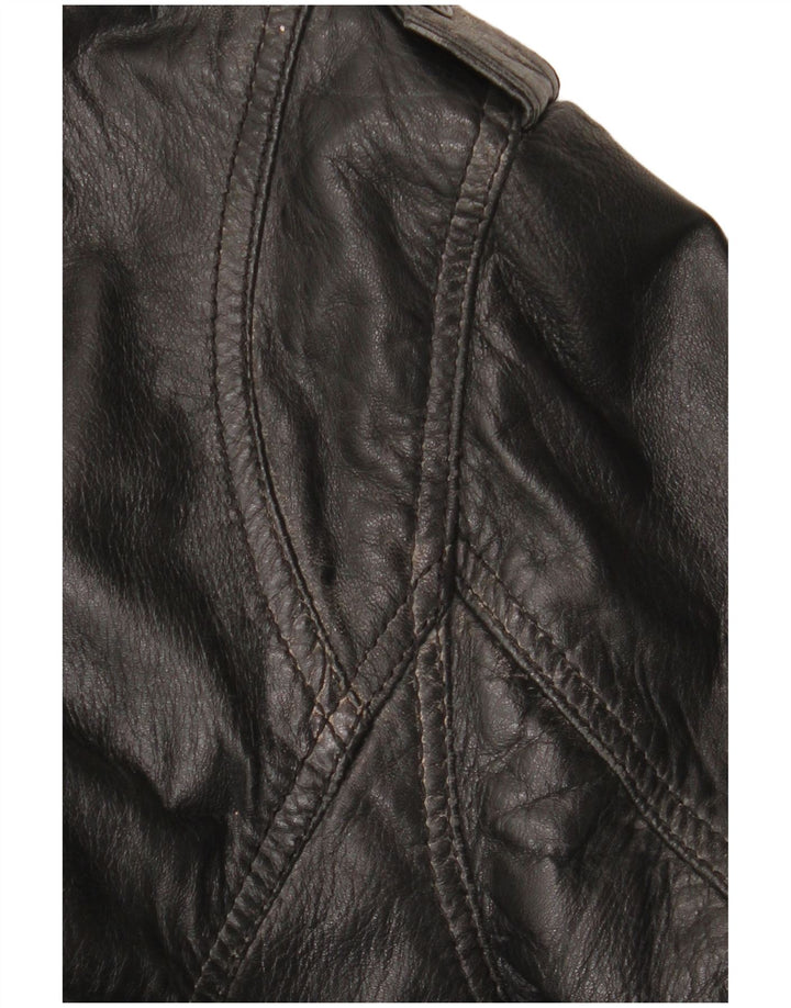 Винтажная мужская кожаная куртка UK 42 XL, черная кожа