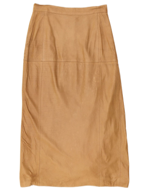 ВИНТАЖНАЯ Женская кожаная юбка с высокой талией IT 42 Medium W26 Коричневая