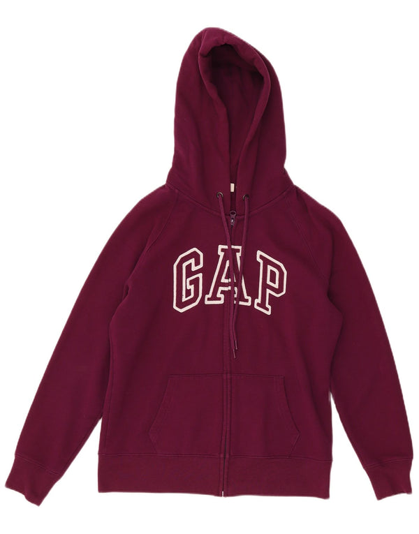 Женский свитер с капюшоном на молнии с графическим рисунком Gap UK 14, хлопковый средний фиолетовый цвет