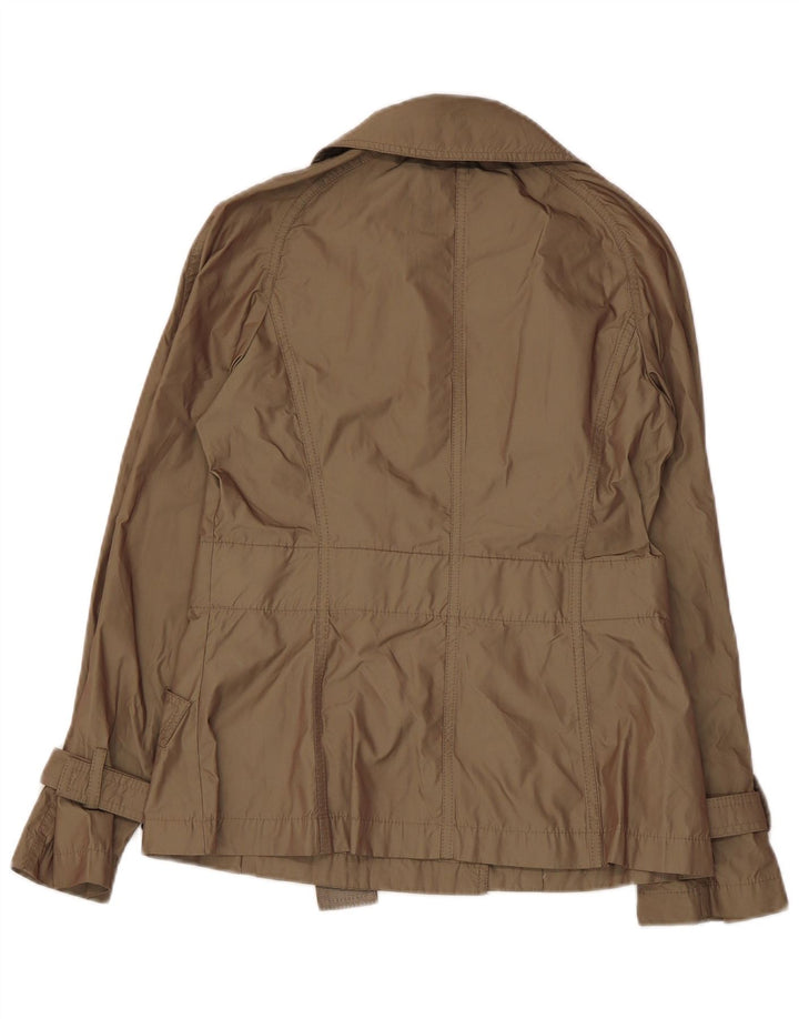 Женский короткий тренч Zara UK 10, маленький цвет хаки, полиэстер