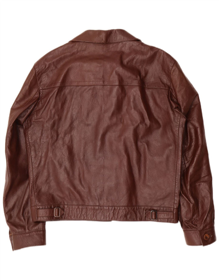 Мужская кожаная куртка VINTAGE UK 38 средний коричневый