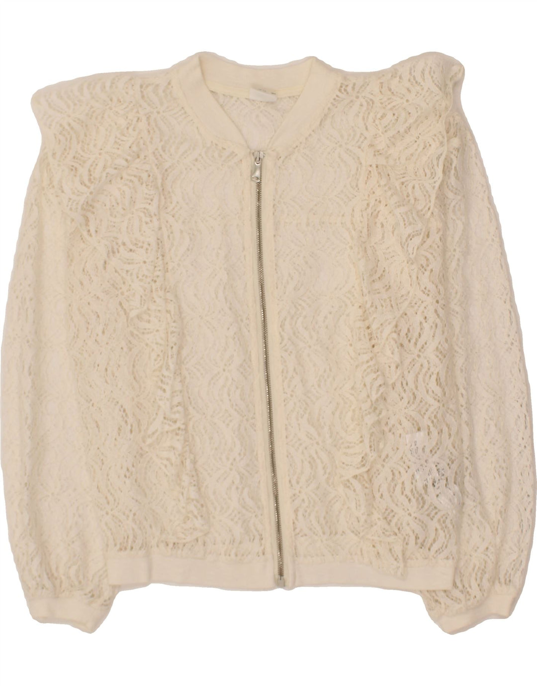 ZARA Girls Bomber Jacket 13-14 Years Off White Cotton Vintage Zara and Second-Hand Zara from Messina Hembry 