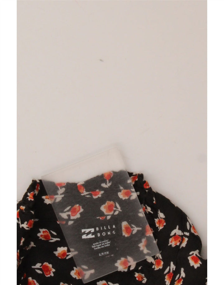 Billabong Женская блузка-рубашка оверсайз UK 10, маленькая коричневая с цветочным принтом